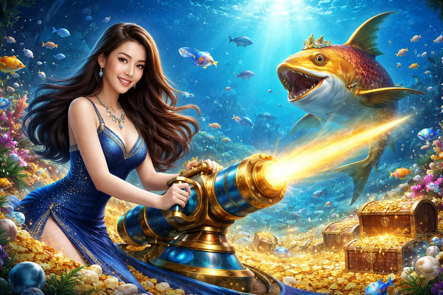 Người chơi đang săn cá trong game bắn cá xin888